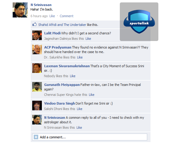 Fake FB Wall - Srini is back :P