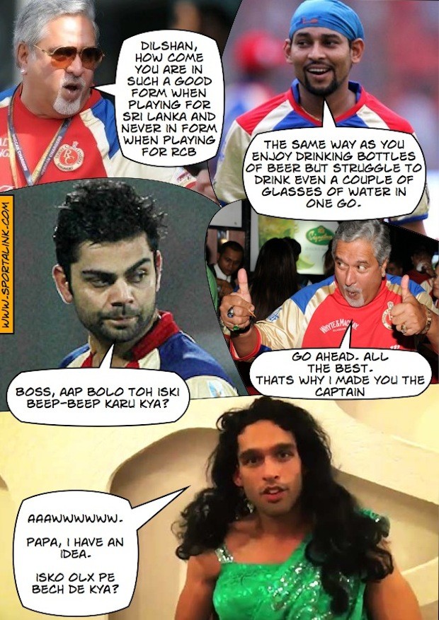 Virat Kohli and Vijay Mallya are talking about Dilshan