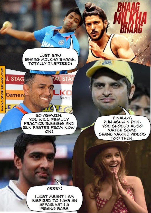 ROFL...Ashwin talking about Bhaag Milkha Bhaag