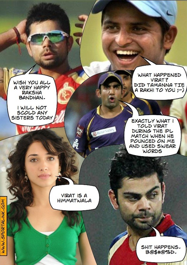 Virat kohli says "Happy Rakhi" :P