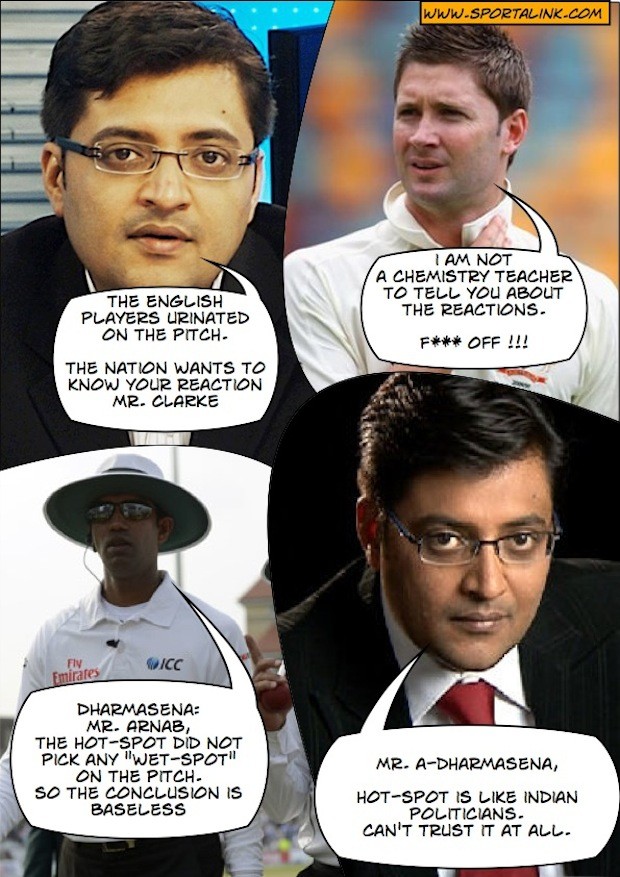 Arnab on English Players Urinating on the pitch