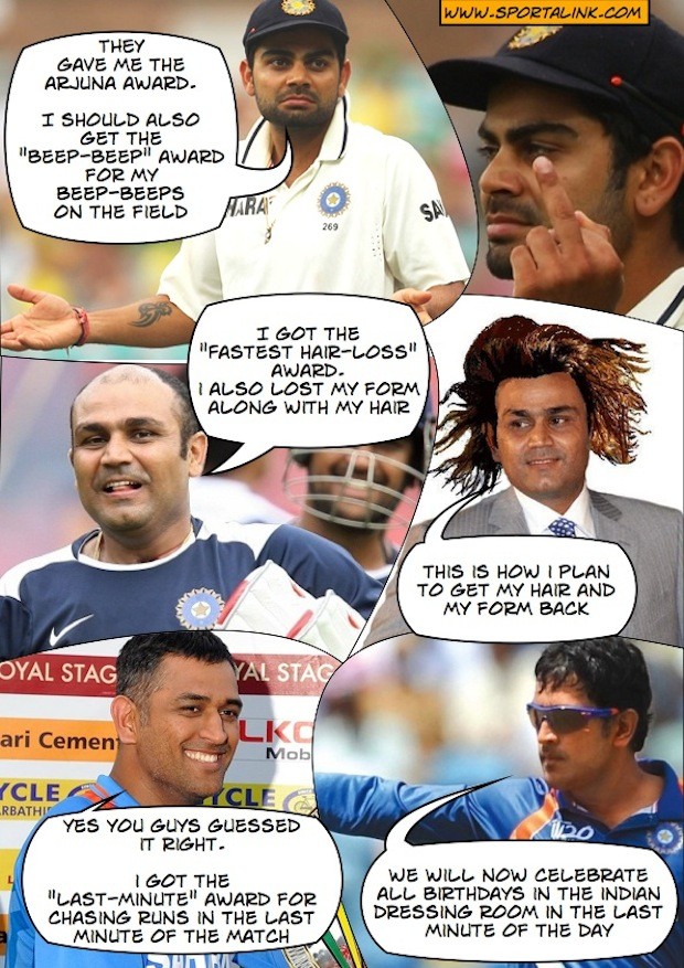 Dhoni and Virat Kohli talk about their awards :P