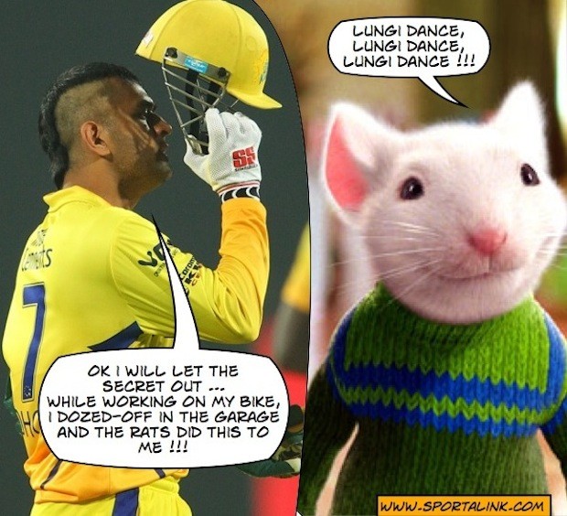 Dhoni lets the secret out for his new hairstyle