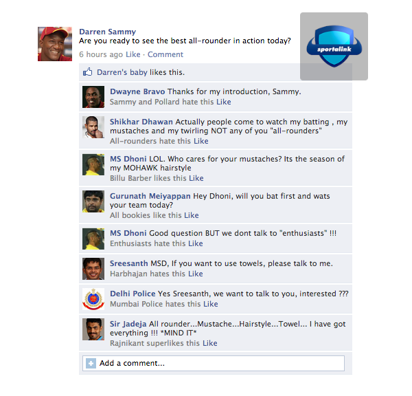 CSK vs Sunrisers - Fake Facebook Wall