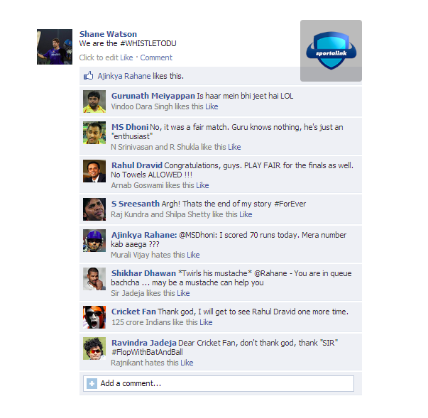 Shane Watson - Fake FB Wall