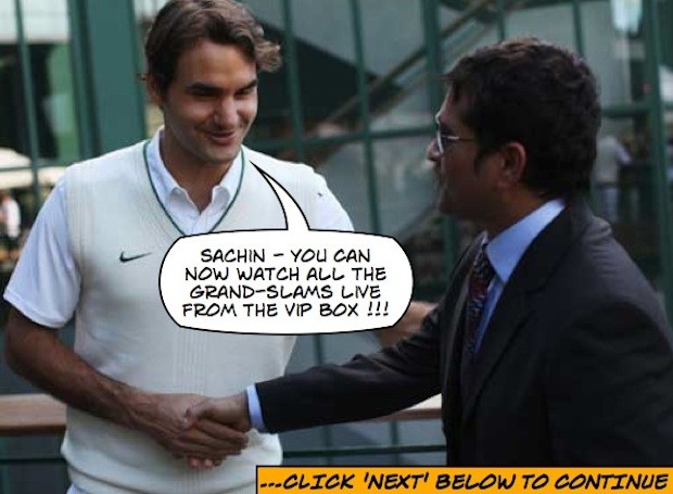 Federer says Sachin can watch grand-slams live now