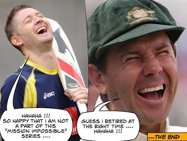 Michael Clarke and Ponting are happy not to be playing