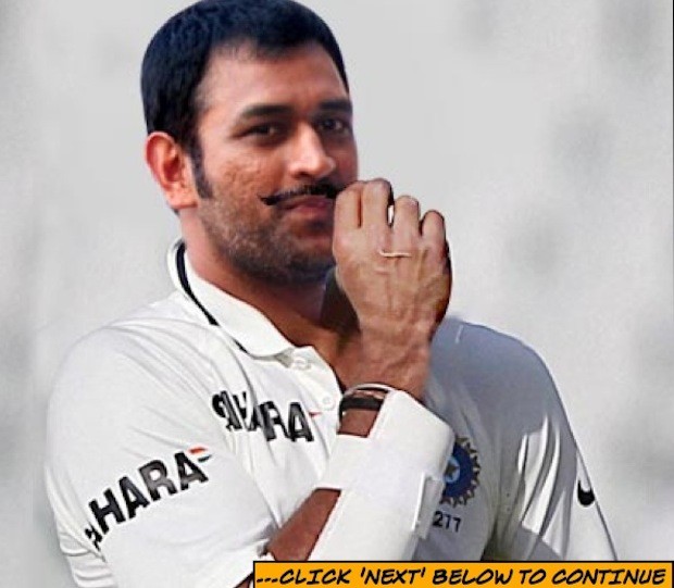 MS Dhoni - Can he become a mustache cricketer?