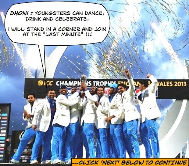 Dhoni is always "cornered" while celebrating