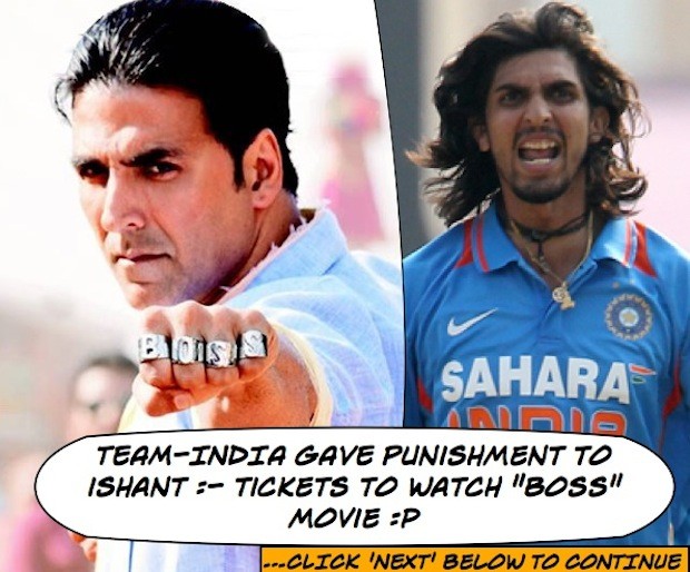 Ishant watches "BOSS" movie as punishment