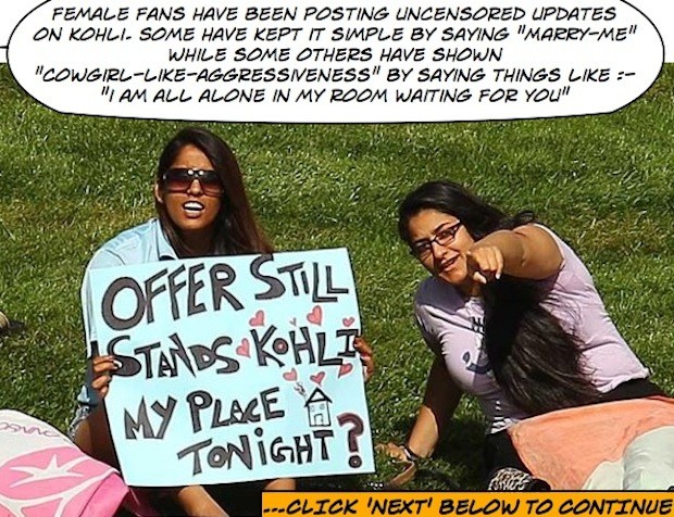 Kohli and the female fan following