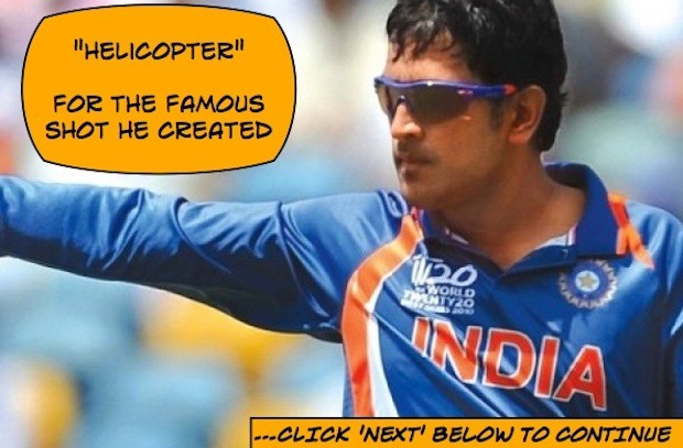 MS Dhoni - Bookie CodeName - Helicopter