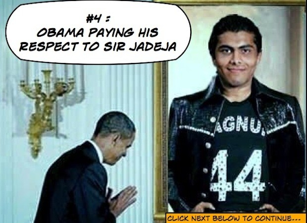 Obama paying his respect to Sir Jadeja