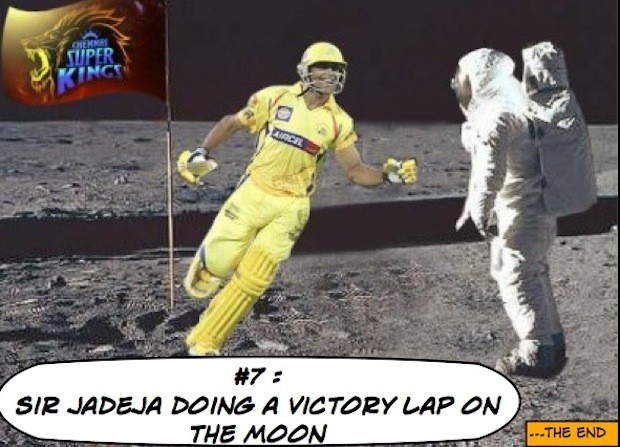 Sir Jadeja doing a victory lap on the moon